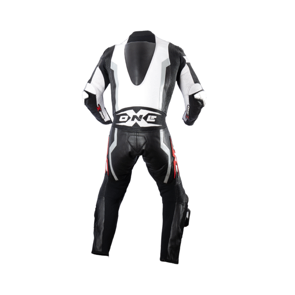 Combinaison moto blanche dos