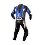 Combinaison moto bleue dos