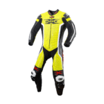 Combinaison moto jaune face