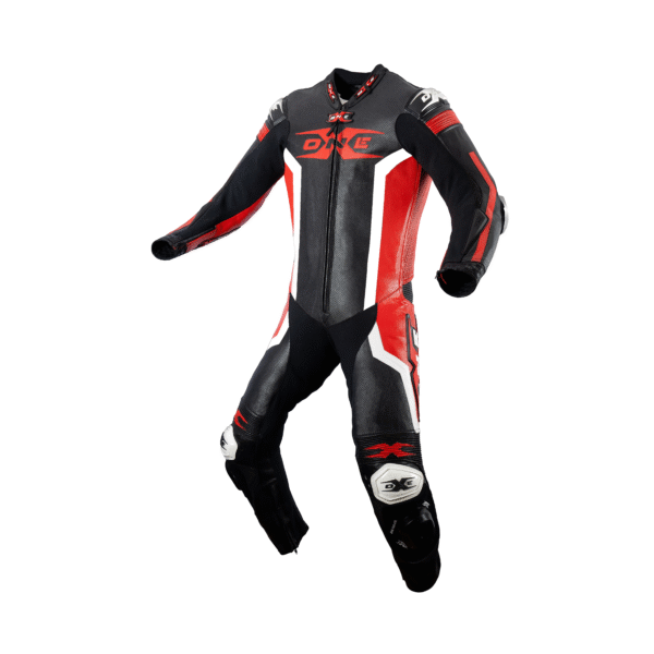 Combinaison moto rouge face