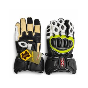 Gants noir, jaune et blanc